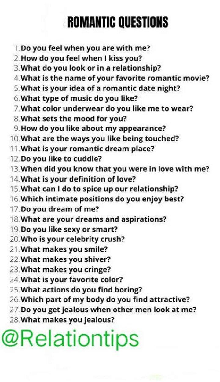 100 Romantic Questions To Melt Your Girlfriend's Heart