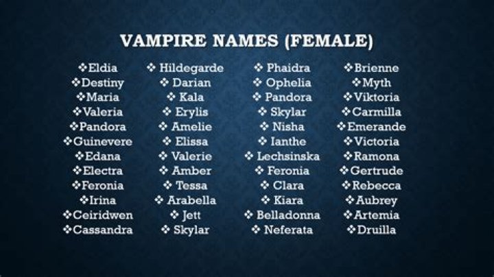 Female Vampire Names And Meanings