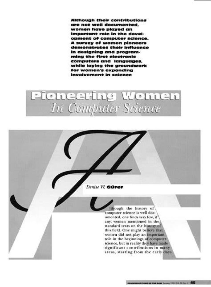 Pioneering Women In Computer Science