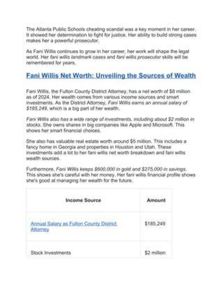 Unveiling Fani Willis' Income: A Comprehensive Analysis